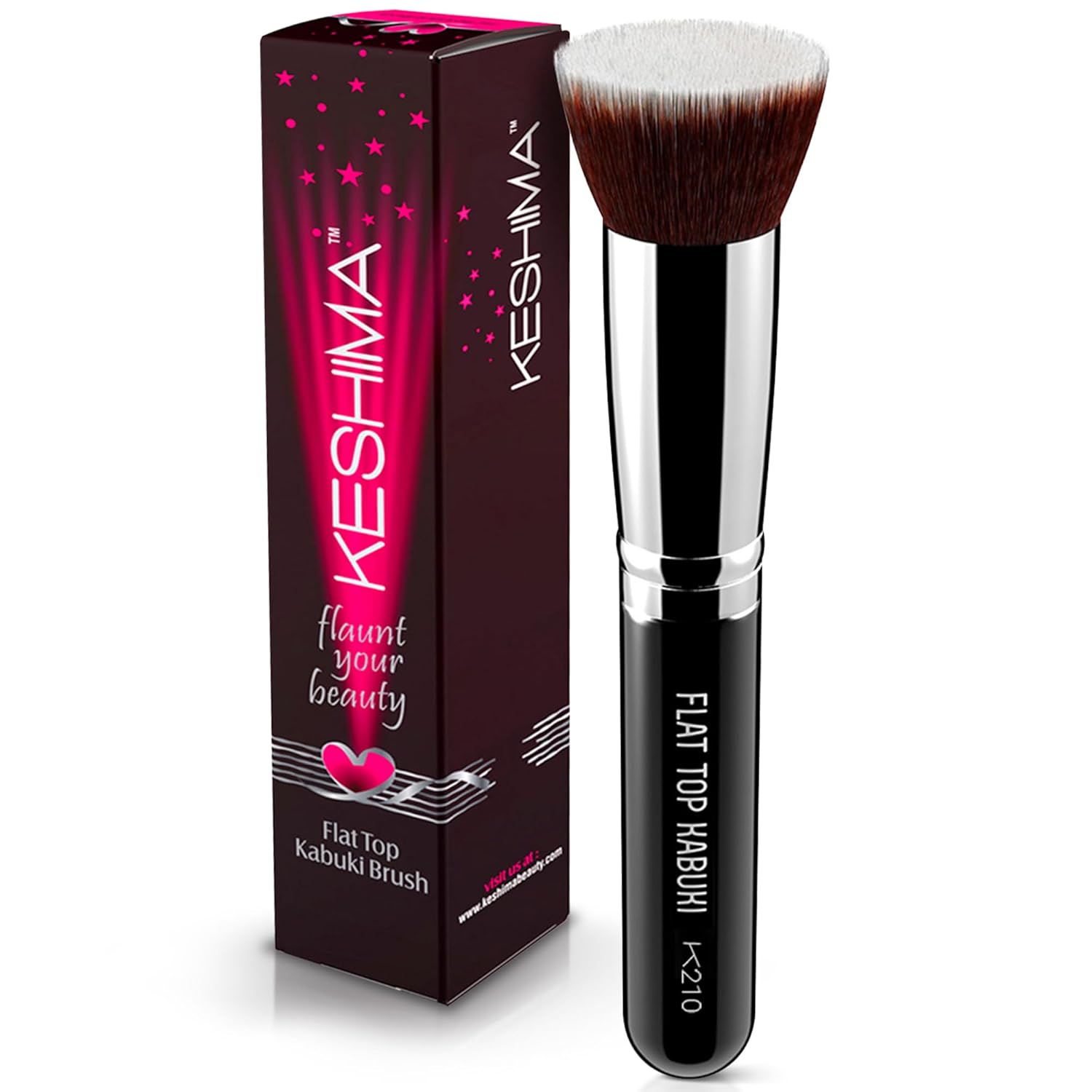 Flat Top Kabuki Foundation Brush by  - Premium Makeup Brush for Liquid, Cream, and Powder - Buffing, Blending, and Face Brush, 1.2" Top Diameter
